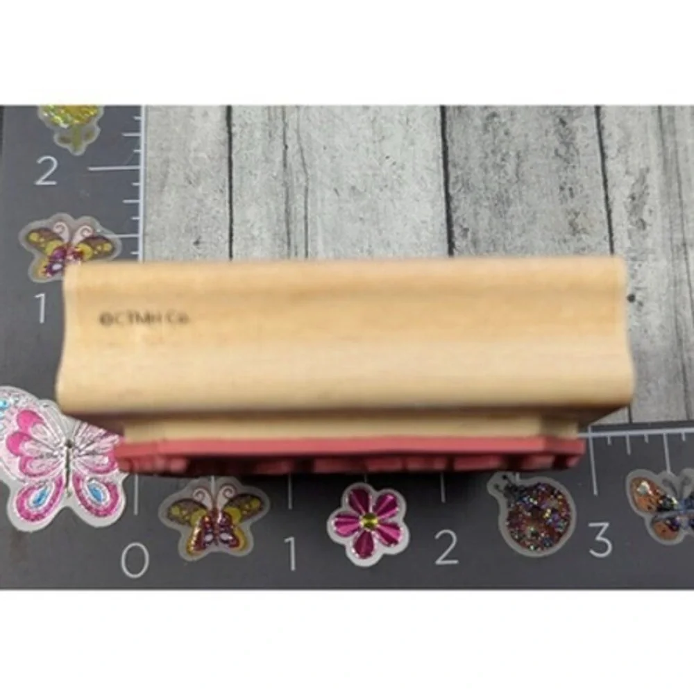 CTMH Just For You Flower Great Day S702 Rubber Stamp Wood #D91